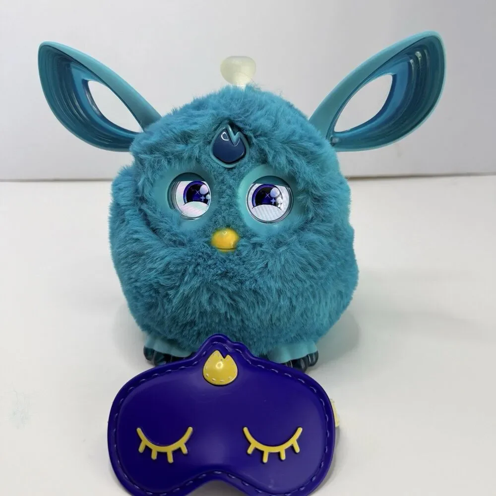 Furby Connect Teal Blue with Sleep Mask Bluetooth 2016 Hasbro TESTED WORKS